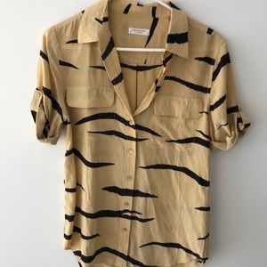 Silk tiger print shirt button down